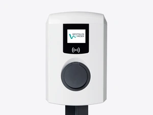 Wallbox WW.Single Pro-Line Die abgebildete Wallbox bietet einen Ladeanschluss und ist mit Kommunikationsfunktionen ausgestattet – ideal für Unternehmen, die eine vernetzte und effiziente Ladeinfrastruktur aufbauen möchten.