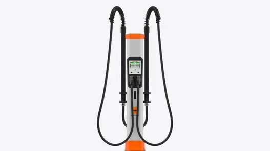 Kempower Satellite Das Kempower Satellite Ladesystem ermöglicht an mehreren Standorten das gleichzeitige Laden von bis zu acht Elektrofahrzeugen mit hoher DC-Leistung.