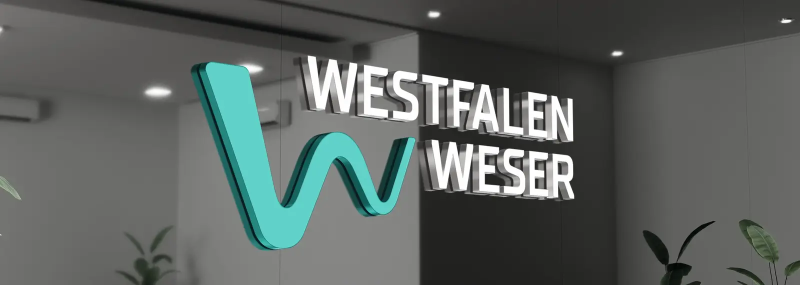 Logo Westfalen Weser an einer Wand Logo Westfalen Weser an einer Wand